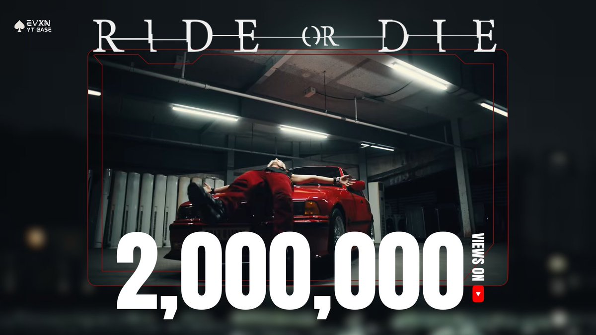 EVANYTBASE's tweet photo. #EVAN 'Ride or Die' Official MV has now reached 2 MILLION views with  436K likes on YouTube! 

📹 RIDE OR DIE OUT NOW 

#EVAN #에반 #RIDE_OR_DIE 
#EVAN_1stDigitalSingle 
#RIDE_OR_DIE_OutNow
@h_evva_n @evan_officialJP https://t.co/4xCP7SK6NQ