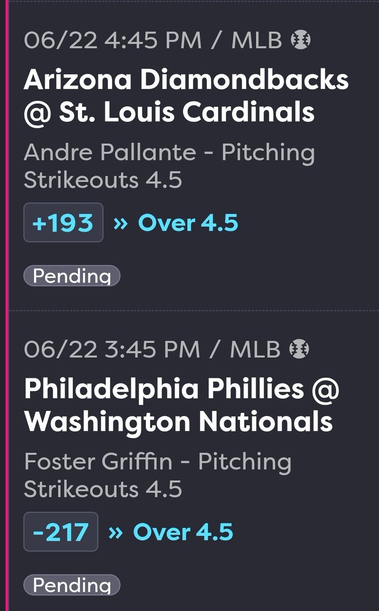 gamblingginger's tweet photo. Another parlay. 6 leg.
Putting some pitchers in there. 
+++++ 4317 %%
$5 - $220.84
LET'S GO!!!
#sportsbettingonabudget #bettingonabudget #sportsbettingonX #parlays #parlayoftheday
#parlayallday #parlayqueen #gamblingginger https://t.co/doIEZrs3yC