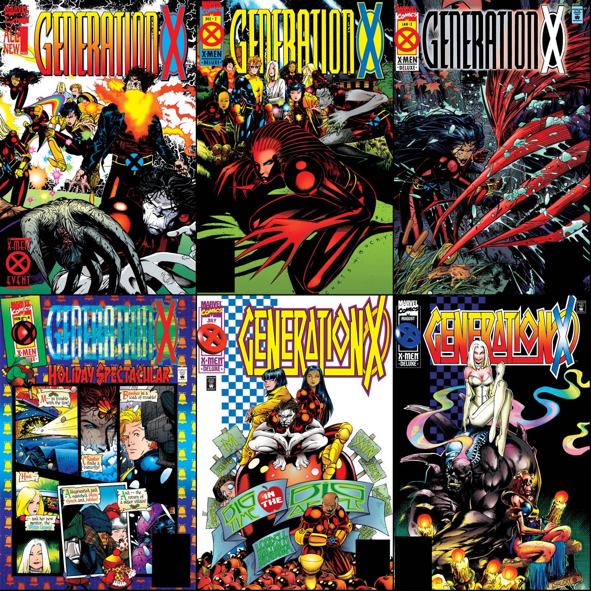ClassicXMen's tweet photo. Generation X #1-6 cover dated November 1994-August 1995. https://t.co/JZYflpCcWj