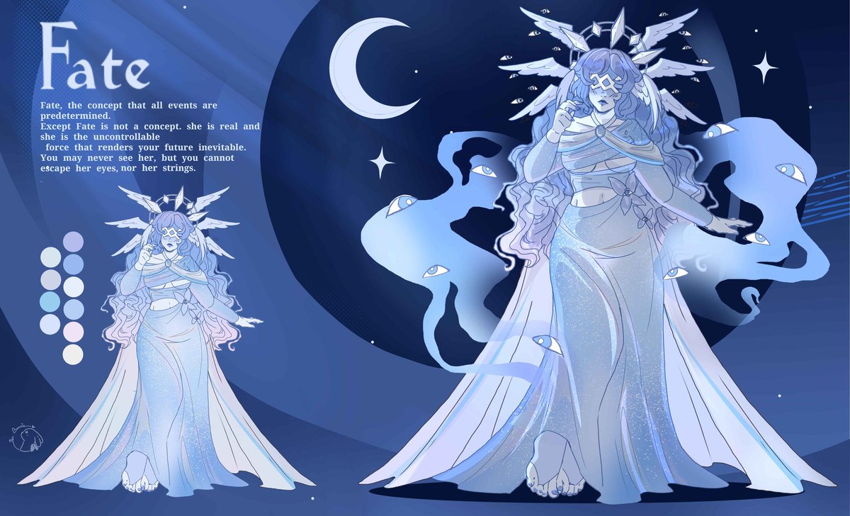 _The_Bonnie_'s tweet photo. Character design for a friend

Fate, the embodiment of the unevitable destiny we all face https://t.co/8GUHzKhtS6