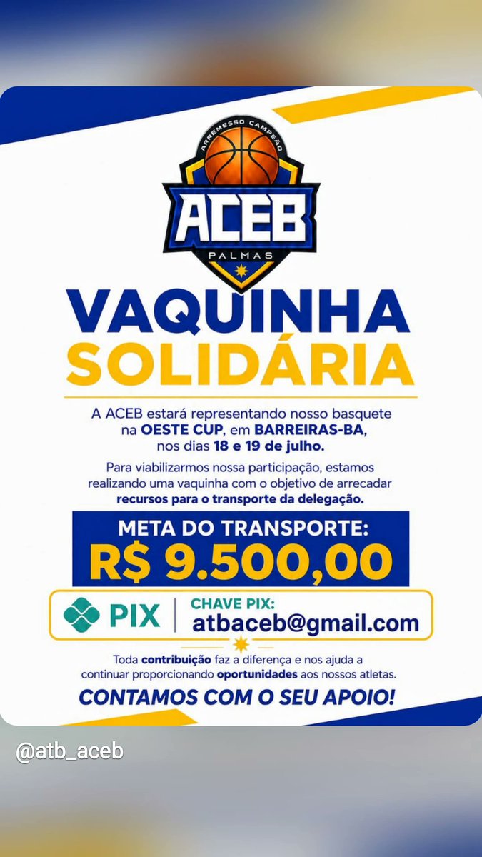 minimahmente's tweet photo. Como eu sei que vocês são solidários, gostaria de pedir a contribuição de vocês, com qualquer valor, para ajudar os meninos do sub 19 irem representar o nosso Estado na Oeste Cup.
Fiz essa vaquinha pra facilitar.
Assim que alcançar o valor eu irei encerrar
https://t.co/5C5fQ46lya https://t.co/iAJXElAZNo
