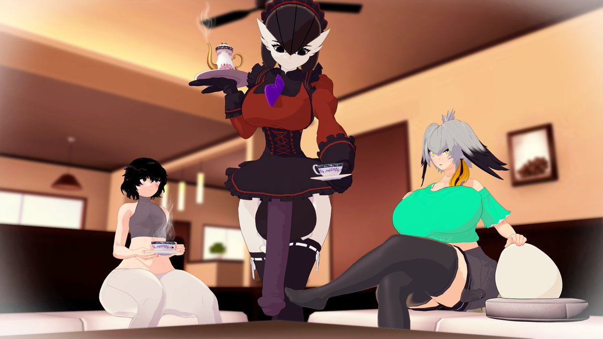RubyTheUnknown's tweet photo. Tea time for @Shibsol_RR34 's Shura and Shoebill
(Not an art) https://t.co/sMwzkBuBUK