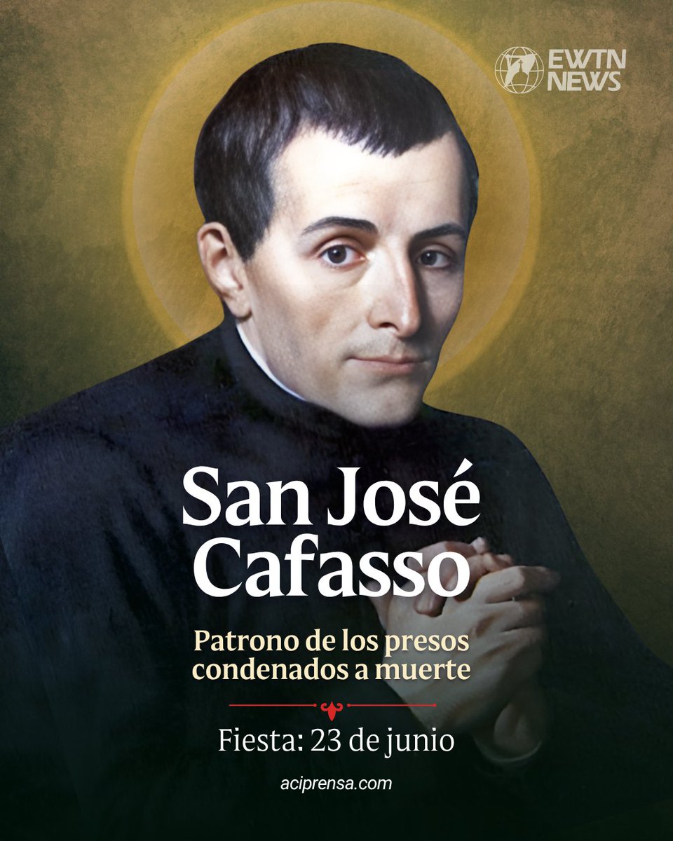 aciprensa's tweet photo. 🙏✨ Hoy la Iglesia celebra a San José Cafasso, sacerdote italiano del siglo XIX, conocido como el patrono de las cárceles y de los presos condenados a muerte. Su vida fue un testimonio extraordinario de misericordia, esperanza y acompañamiento a quienes más sufrían.

Desde niño era llamado “el santito” por su profunda piedad y bondad. Ordenado sacerdote a los 21 años, destacó como profesor de Teología Moral y formador de sacerdotes. Sin embargo, una de las misiones que marcó su vida fue su servicio como capellán de la cárcel de Turín, donde dedicó años a acompañar a los reclusos, especialmente a quienes esperaban la ejecución de su condena.

San José Cafasso estuvo al lado de decenas de condenados a muerte en sus últimos momentos. Les ofrecía consuelo, escuchaba sus confesiones y les recordaba que la misericordia de Dios estaba abierta para ellos hasta el final. Gracias a su cercanía, muchos encontraron la paz, el arrepentimiento y la esperanza antes de partir de este mundo.

Su labor no solo transformó la vida de los presos. También influyó profundamente en la de San Juan Bosco, de quien fue confesor, director espiritual y uno de sus principales benefactores. Fue él quien llevó por primera vez al joven Bosco a una prisión, una experiencia que despertó en el futuro santo el deseo de trabajar por los jóvenes más vulnerables y alejados de Dios.

San José Cafasso enseñaba que la santidad consiste en hacer la voluntad de Dios en cada circunstancia de la vida. Promovió con fervor la devoción a la Eucaristía y a la Virgen María, y siempre recibió con alegría a quienes acudían a él en busca de consejo y ayuda espiritual.

Falleció el 23 de junio de 1860, con apenas 49 años. San Juan Bosco lo recordó como un maestro, consejero seguro, consuelo de los moribundos y gran amigo. Hoy la Iglesia lo venera no solo como patrono de las cárceles, sino también como modelo de sacerdote entregado a la confesión, la dirección espiritual y la misericordia hacia los más olvidados.

🙏 Su vida nos recuerda que nadie está fuera del alcance del amor y del perdón de Dios.