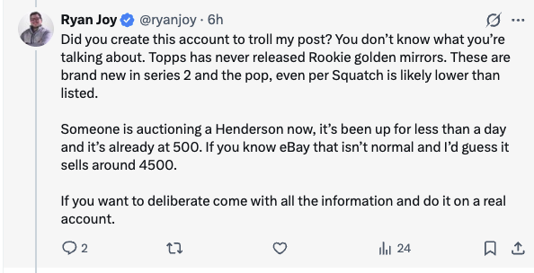 ryanjoy's tweet photo. @MxChino3 @WaxMetrix Can you not read? Im done responding to you. Best of luck my friend. https://t.co/5xCNFBn0FB