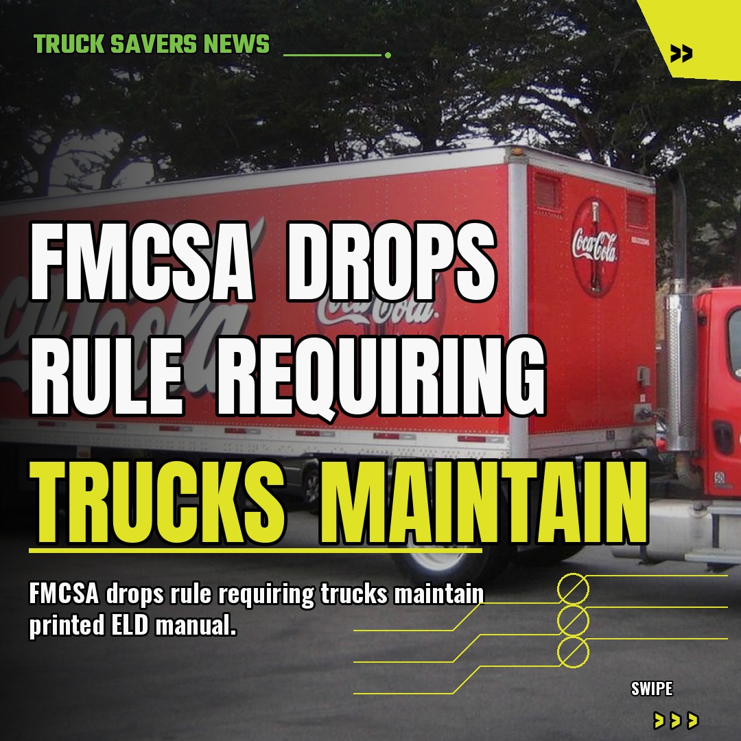 trucksaversnews's tweet photo. 🚛 FMCSA drops rule requiring trucks maintain printed ELD manual
FMCSA drops rule requiring trucks maintain printed ELD manual Freigh…
Read the full story: https://t.co/LMBNcB6BG2 #Trucking #OwnerOperator https://t.co/JFrC3SwUJw