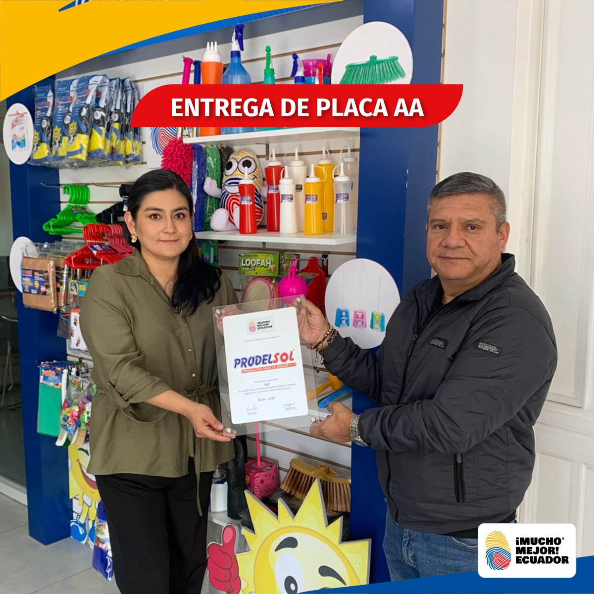 Ecuador_calidad's tweet photo. #NovedadesSocios | Entregamos la placa AA a nuestra empresa socia Prodelsol, un reconocimiento que refleja el esfuerzo constante de su equipo por fortalecer sus procesos y seguir construyendo confianza a través de la calidad. 🌟
Este logro es el resultado de una visión orientada a la mejora continua y de un trabajo que busca generar valor para sus clientes y aportar al desarrollo del Ecuador. 🇪🇨

Desde Mucho Mejor Ecuador nos alegra reconocer a las empresas que entienden que la calidad se construye todos los días y que, con su trabajo, continúan dejando huella en el país. 👏✨