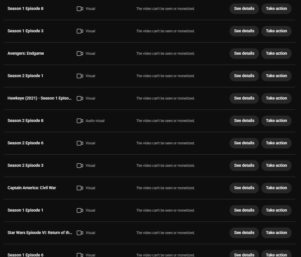 Pheas7's tweet photo. @TeamYouTube Why should creators even upload on your platform if you continuously let companies abuse power by claiming 3 seconds from an hour and 20 minute video?

Why is your system so bad that I get 0 claims on my drafts despite being up for days, but its publicly removed? https://t.co/zN6oST5PZI