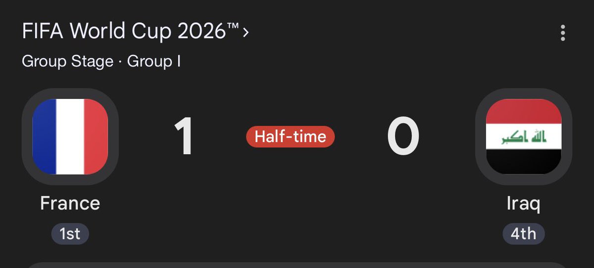 PunkShamlu's tweet photo. BREAKING !

First weather delay at the FIFA World Cup as France vs Iraq is delayed due to 'lightning activity' in the Philadelphia area.

The dangerous weather provision mandates a 30-minute delay to proceedings, meaning the halftime break will be extended by a further 15 minutes before a restart.

The delay could be extended by a further 30 minutes in the event of another lightning strike within an 8-mile radius of the stadium.

#WorldCup #Weatherdelay #Philadelphia #France  #Iraq