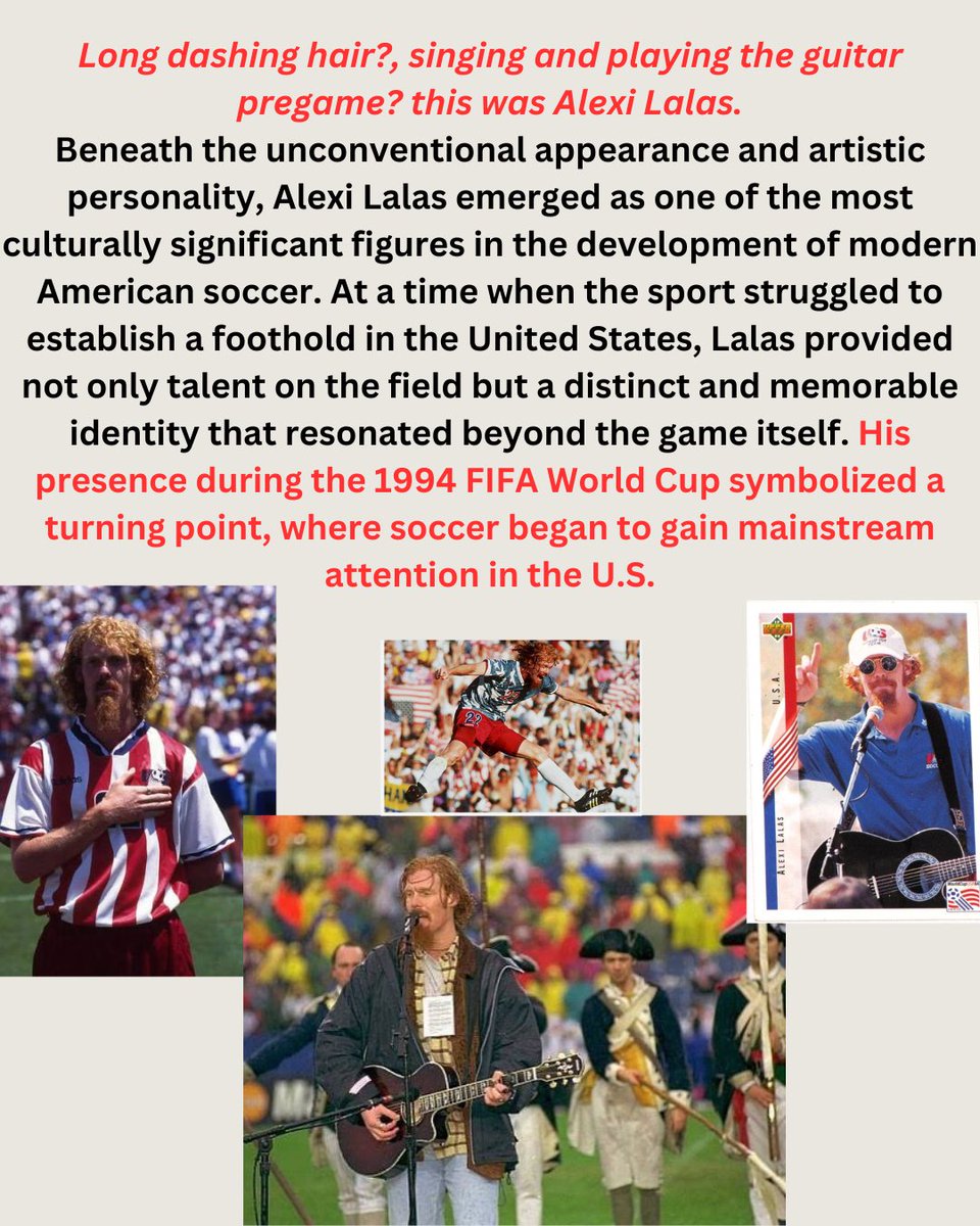 GRKAMSPORTS's tweet photo. Before soccer made waves in the U.S., Alexi Lalas was already making noise 🇺🇸⚽️

1994 World Cup. Fearless defender. Proud Greek American. Changing the game and putting respect on the culture.

Ellines Pantou 🇬🇷🔥 @AlexiLalas https://t.co/fOirU0EVLO