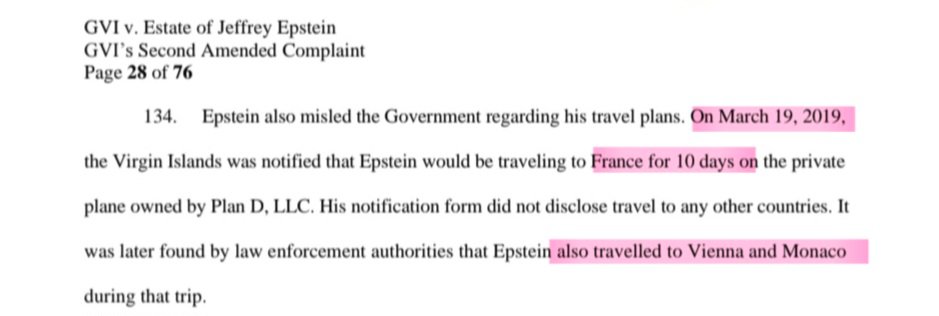 Leanne75494906's tweet photo. Just months before his arrest, Epstein travelled to France, Vienna and Monaco. https://t.co/MLNyxOMpMm