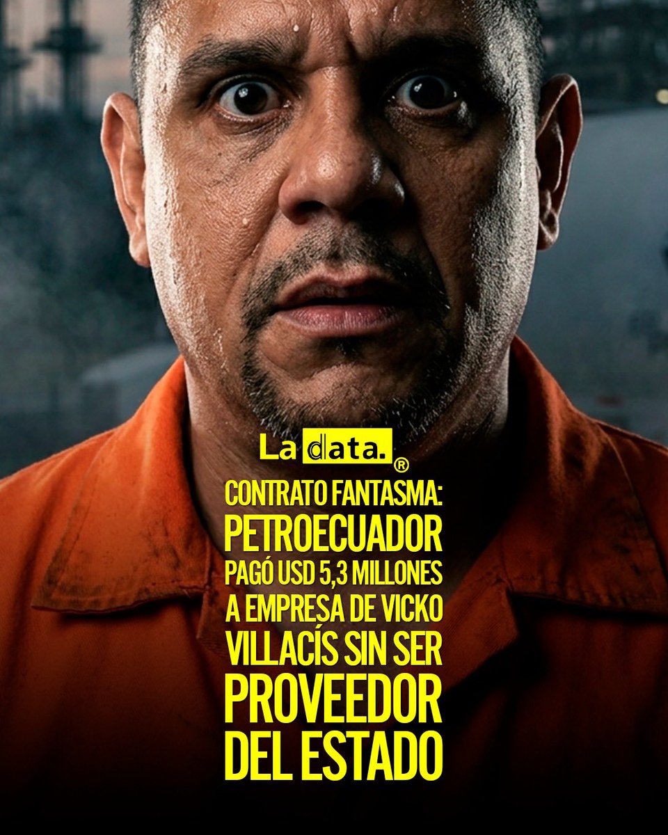 ladataec's tweet photo. #Tendencia Contrato fantasma: Petroecuador pagó USD 5,3 millones a empresa de Vicko Villacís sin ser proveedor del estado.

La Fiscalía reveló que Petroecuador transfirió USD 5,3 millones al Consorcio Torre VL-V1, vinculado al alcalde de Esmeraldas, Vicko Villacís, por trabajos en la Refinería Esmeraldas. El pago, realizado el 24 de diciembre de 2024, carece de contrato registrado en el Sercop y de comprobantes de pago en el Ministerio de Economía. Además, el consorcio declaró ingresos de apenas un dólar en 2024, pagando 22 centavos de impuesto. Actualmente Villacís enfrenta cargos por lavado de activos.

@ladataec👈

#LaData #TendenciaPolítica #VickoVillacis #Esmeraldas