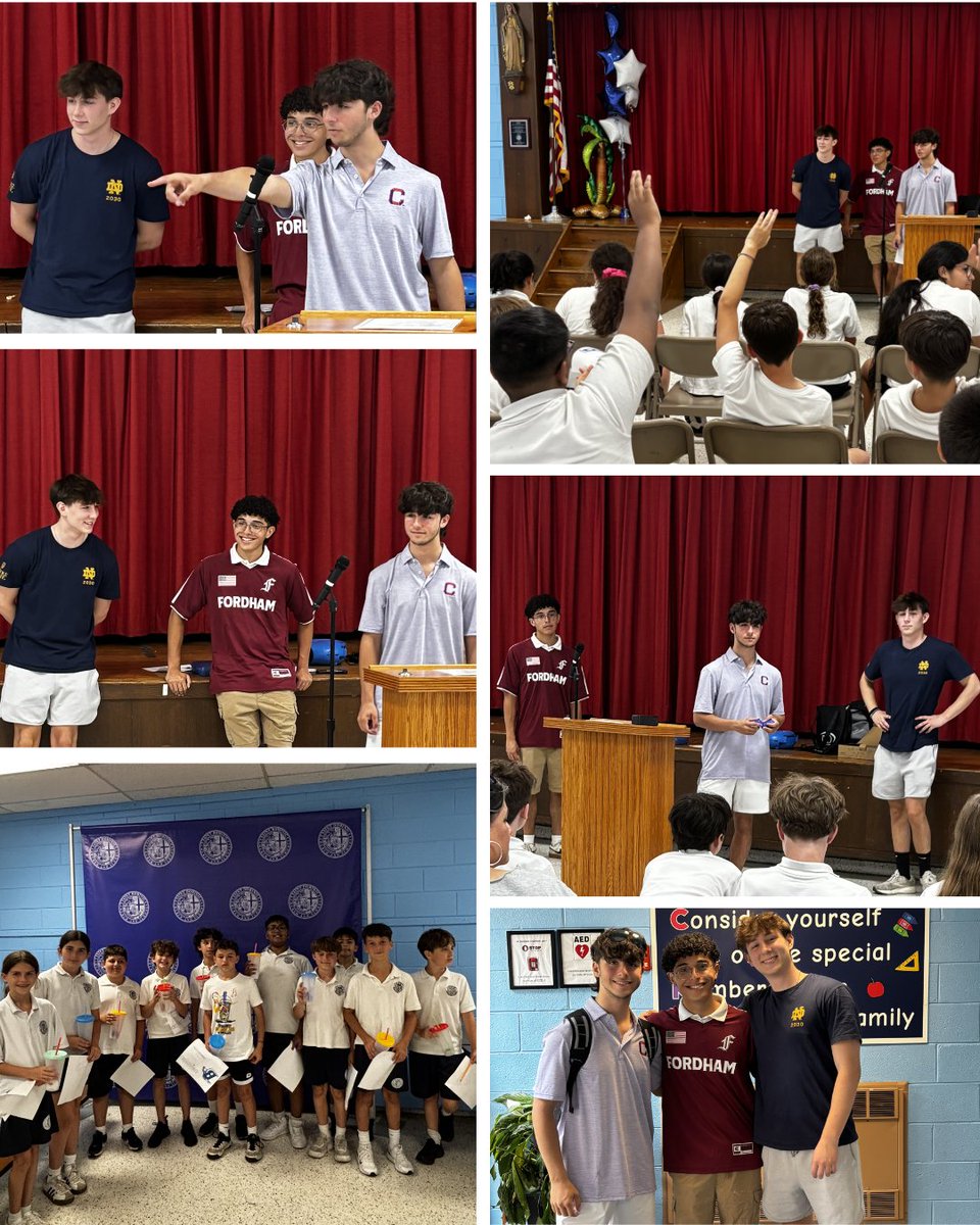 stdomsob's tweet photo. We were excited to welcome back some former graduates last week! Gianluca, Claudio, and Charlie came to speak to the 4th, 5th, and 6th graders about faith, integrity, and being true to yourself. They explained how the values learned here have guided them throughout high school. https://t.co/YlSaNafiNK