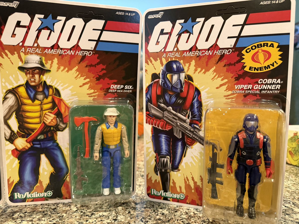 Toyhuntersholl2's tweet photo. G.I. Joe Reaction + Wave 9 arrives from @super7store !!
Excellent looking and really glad to see the Cobra Viper Gunner that was part of the Mothership, still wishing that could come back! Ready for the next wave!!
#gijoe #reaction #gijoereaction #cobra #oring https://t.co/KK3u3mbzJg
