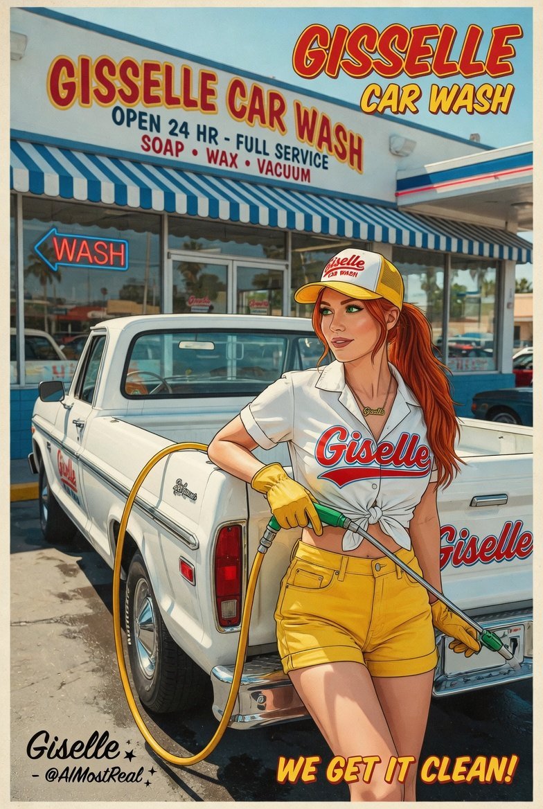 AImostReal's tweet photo. QT Retro 4 images 4 artists
RetroGlam 🔥
I'm serving pure vintage pin-up energy — from golden-age Hollywood glamour to roadside Americana with a side of sass.
Classic beauty, timeless trouble.
Inviting:
@hersh49135
@EddieErotik
@EnigmaRadiance
@MFH_1984
#Giselle #PinupVibes #RetroGlam #VintageGoddess
