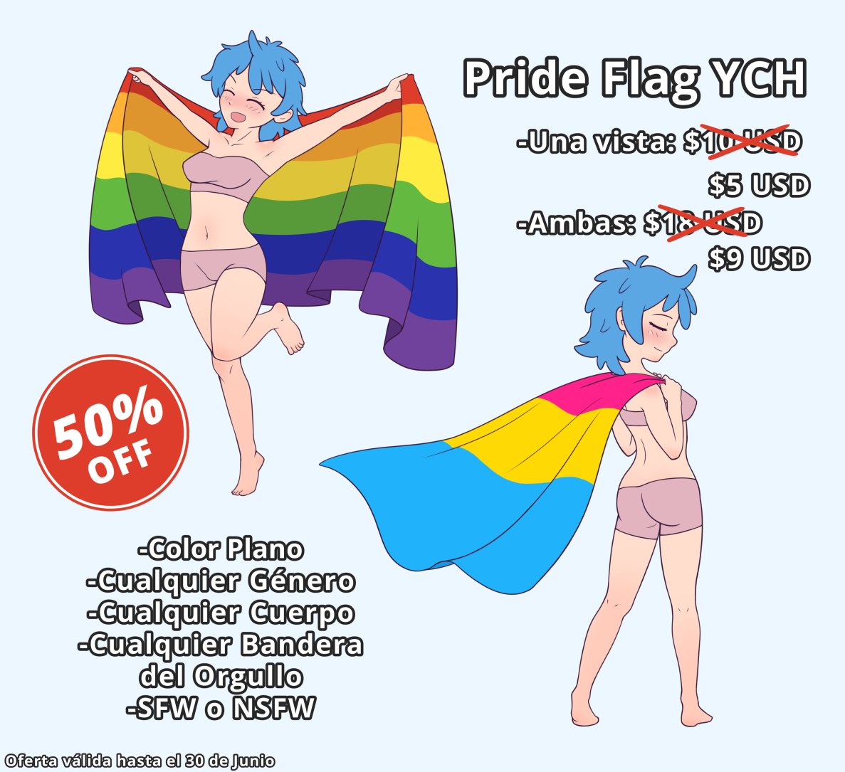 lobete140's tweet photo. 50% de descuento hasta que se acabe el #PrideMonth   

Aprovechen! 😚 

#Pride2026 #YCH #YCHCommissions #PrideFlag https://t.co/AAdvfQfylS