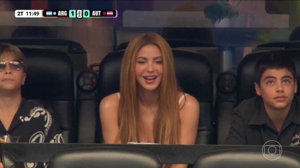 TheePopCore's tweet photo. Shakira is attending the World Cup match between Argentina and Austria with her sons. https://t.co/kG7bdrBME0