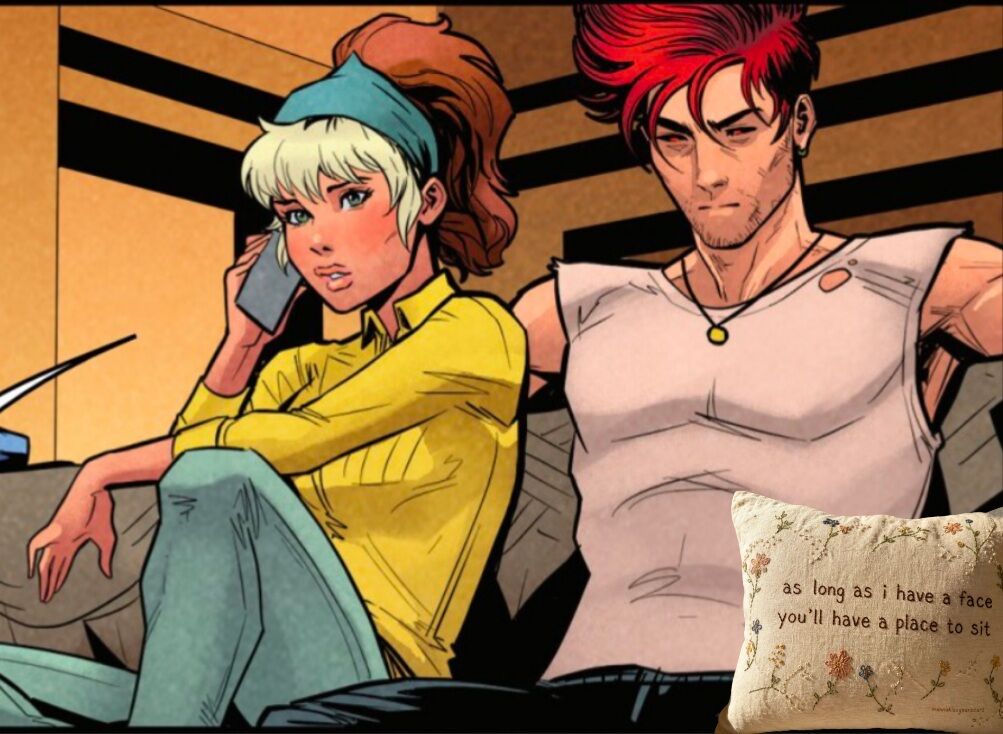 PunkerDuckie's tweet photo. That pillow seemed like they'd own it.
#romy #rogueandgambit #gambitandrogue #gambit #rogue https://t.co/qWXBAWYAmh