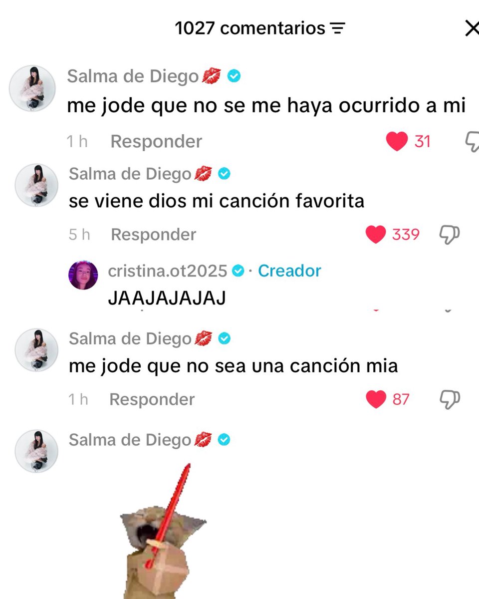 clauolademar's tweet photo. si lucia casani era la fan n1 de 2 puñalaitas, ya tenemos a la fan n1 de e’ un delirio, jesús todo esto en un mismo tiktok https://t.co/BDM6fUulW0