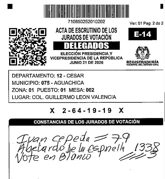 EstebanS59792's tweet photo. @MariaFdaCabal Si hablas tanto hablemos de esta E-14 la cual el límites por mesa es 300 y porque será que votaron 1338 votados algo no me cuadra Aqui https://t.co/IYh514mqeK