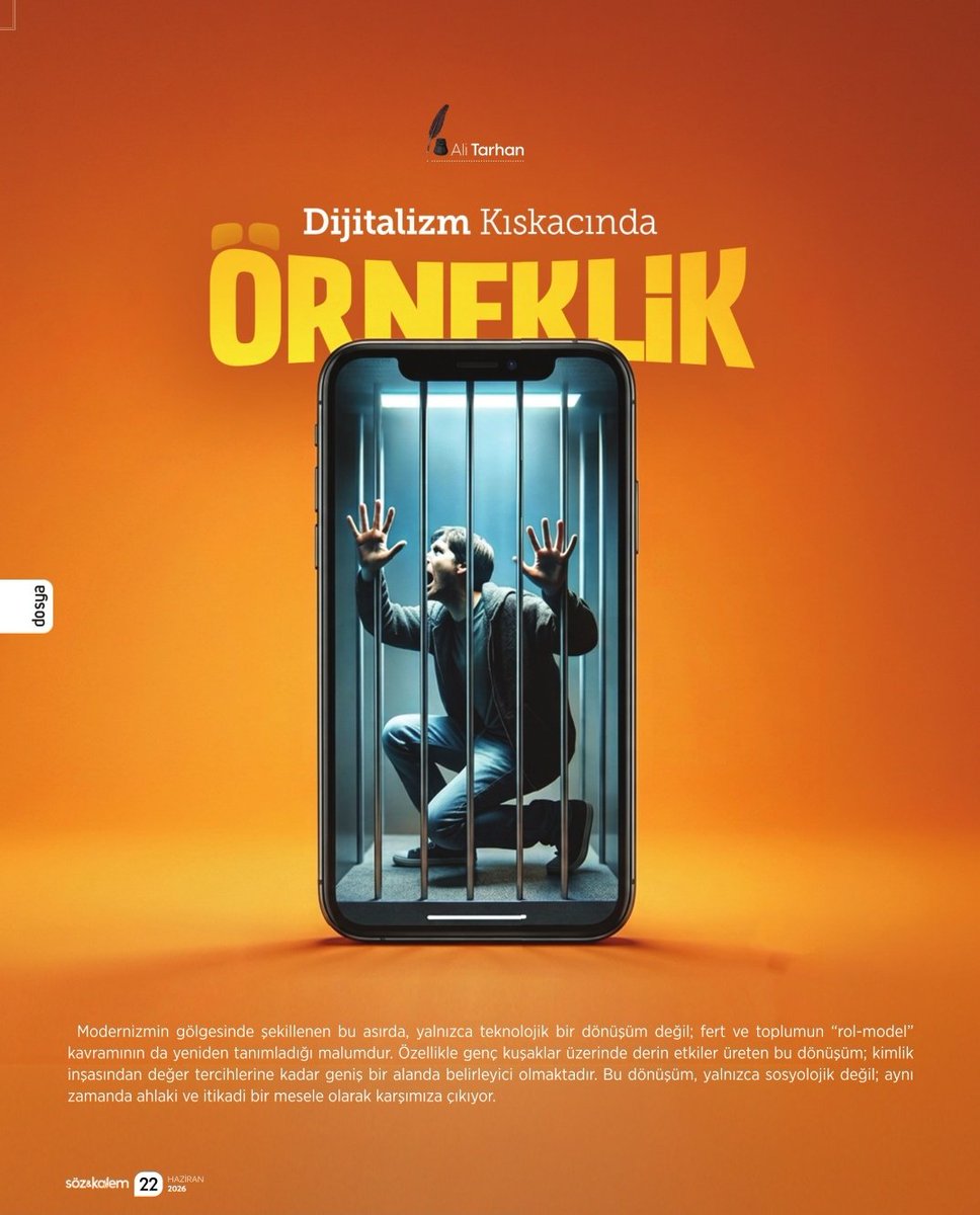 ali_t4rhn's tweet photo. Uzun bir aranın ardından yeniden Bismillah... @sozvekalemdergi

Dergimizin Haziran 2026 sayısında yayımlanan "Dijitalizm Kıskacında Örneklik" başlıklı yazımız... https://t.co/W4Tb0oTxdm