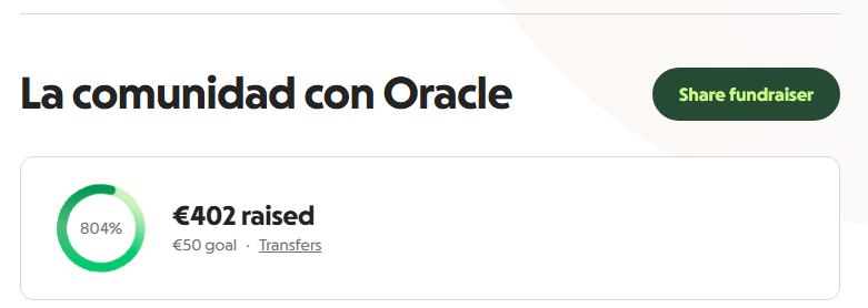 _fonsoL's tweet photo. Hemos conseguido recaudar 400€ para ayudar a @Oracle_Javier.
Quiero agradecer de corazón todos los que han aportado, compartido la iniciativa o simplemente mostrado su apoyo.
Más allá de la cantidad, lo importante es el mensaje que enviamos, Somos una familia.
Gracias a todos. https://t.co/KcdP1QWZxu