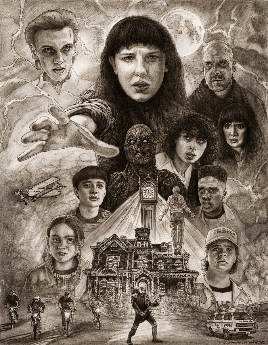 MikeWinterbauer's tweet photo. My cool Stranger Things pencil drawing!
#illustration #popculture #movieart #strangerthings #strangerthingsfanart https://t.co/Hi3AZmsxjf