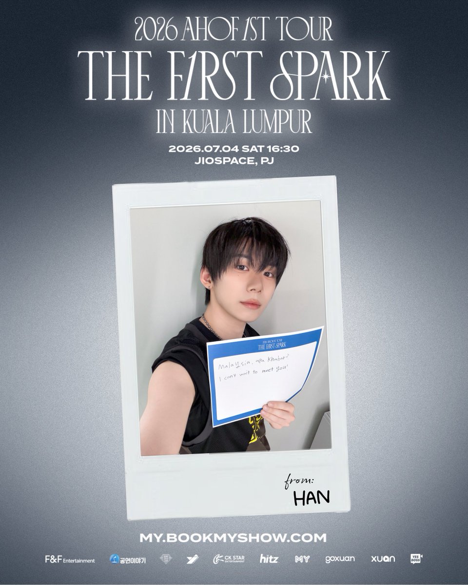 ckstarmy's tweet photo. A handwritten letter from AHOF every day 💙
𝐌𝐚𝐥𝐚𝐲𝐬𝐢𝐚, 𝐚𝐩𝐚 𝐤𝐡𝐚𝐛𝐚𝐫?
𝐈 𝐜𝐚𝐧'𝐭 𝐰𝐚𝐢𝐭 𝐭𝐨 𝐦𝐞𝐞𝐭 𝐲𝐨𝐮! – 𝐇𝐀𝐍

Don’t miss your chance to experience AHOF live 🌌✨
Secure your tickets via https://t.co/McltdbzihT 🎟️

𝟐𝟎𝟐𝟔 𝐀𝐇𝐎𝐅 𝟏𝐒𝐓 𝐓𝐎𝐔𝐑: 𝐓𝐇𝐄 𝐅𝐈𝐑𝐒𝐓 𝐒𝐏𝐀𝐑𝐊 𝐈𝐍 𝐊𝐔𝐀𝐋𝐀 𝐋𝐔𝐌𝐏𝐔𝐑
📆 4 July 2026
🕐 4:30PM
📍 JIOSPACE, PJ

𝐓𝐢𝐜𝐤𝐞𝐭 𝐏𝐫𝐢𝐜𝐞: (𝐀𝐋𝐋 𝐒𝐭𝐚𝐧𝐝𝐢𝐧𝐠)
VIP RM688
CAT FO RM488
CAT HA RM388
*Excludes booking fee

#AHOF #아홉 #THE_FIRST_SPARK #THE_FIRST_SPARK_IN_KUALALUMPUR