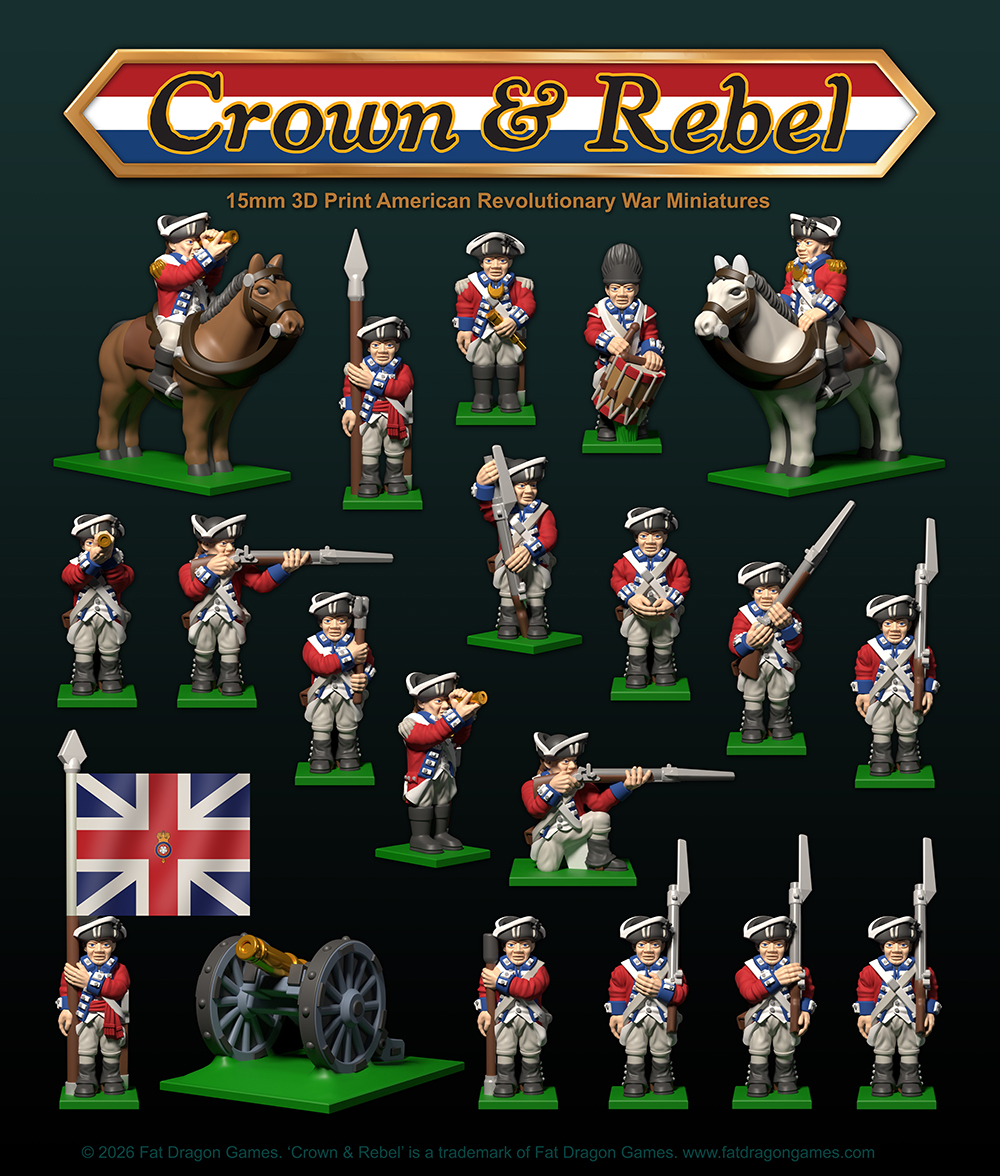 FatDragonGames's tweet photo. CROWN &amp; REBEL Continental Infantry &amp; British Regulars are now available on Wargame Vault! Click this link for a special bundle discount for a very limited time, normally $14.99 each, you can get BOTH sets in a special bundle for ONLY 17.76! https://t.co/4eZPWZE4BX https://t.co/7hVEfgF1bW