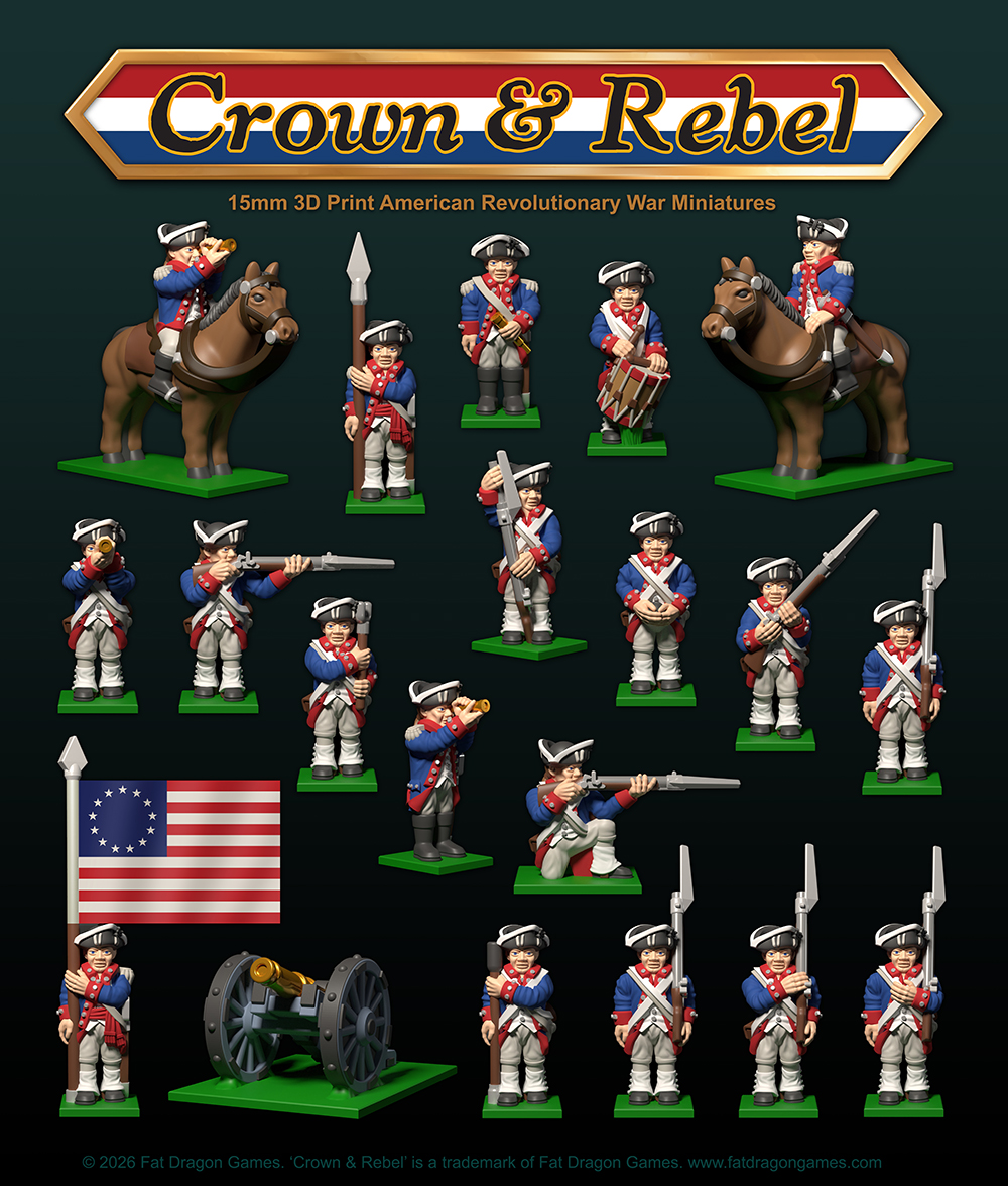 FatDragonGames's tweet photo. CROWN &amp; REBEL Continental Infantry &amp; British Regulars are now available on Wargame Vault! Click this link for a special bundle discount for a very limited time, normally $14.99 each, you can get BOTH sets in a special bundle for ONLY 17.76! https://t.co/4eZPWZE4BX https://t.co/7hVEfgF1bW