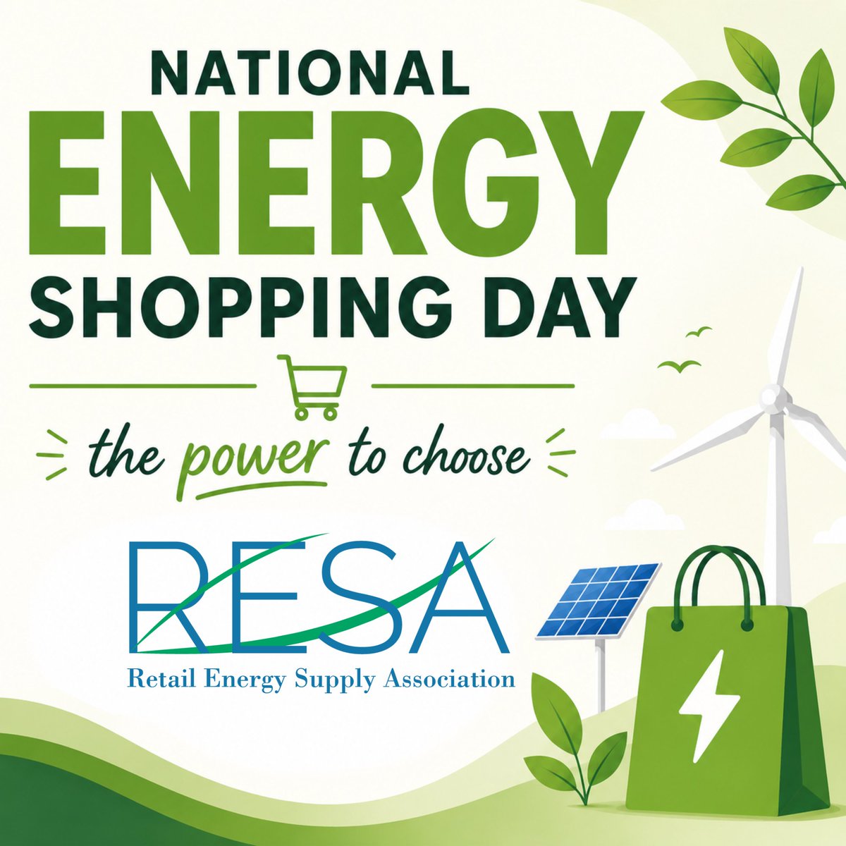 RESAUSA's tweet photo. RESA is proud to recognize the 7th annual #NationalEnergyShoppingDay, an initiative to promote awareness of your energy shopping options. 

Read our press release: https://t.co/eG4fugN90E. Discover more about your choices at https://t.co/xsm66IxljC.

#powertochoose #energychoice https://t.co/teQLsvwGPg