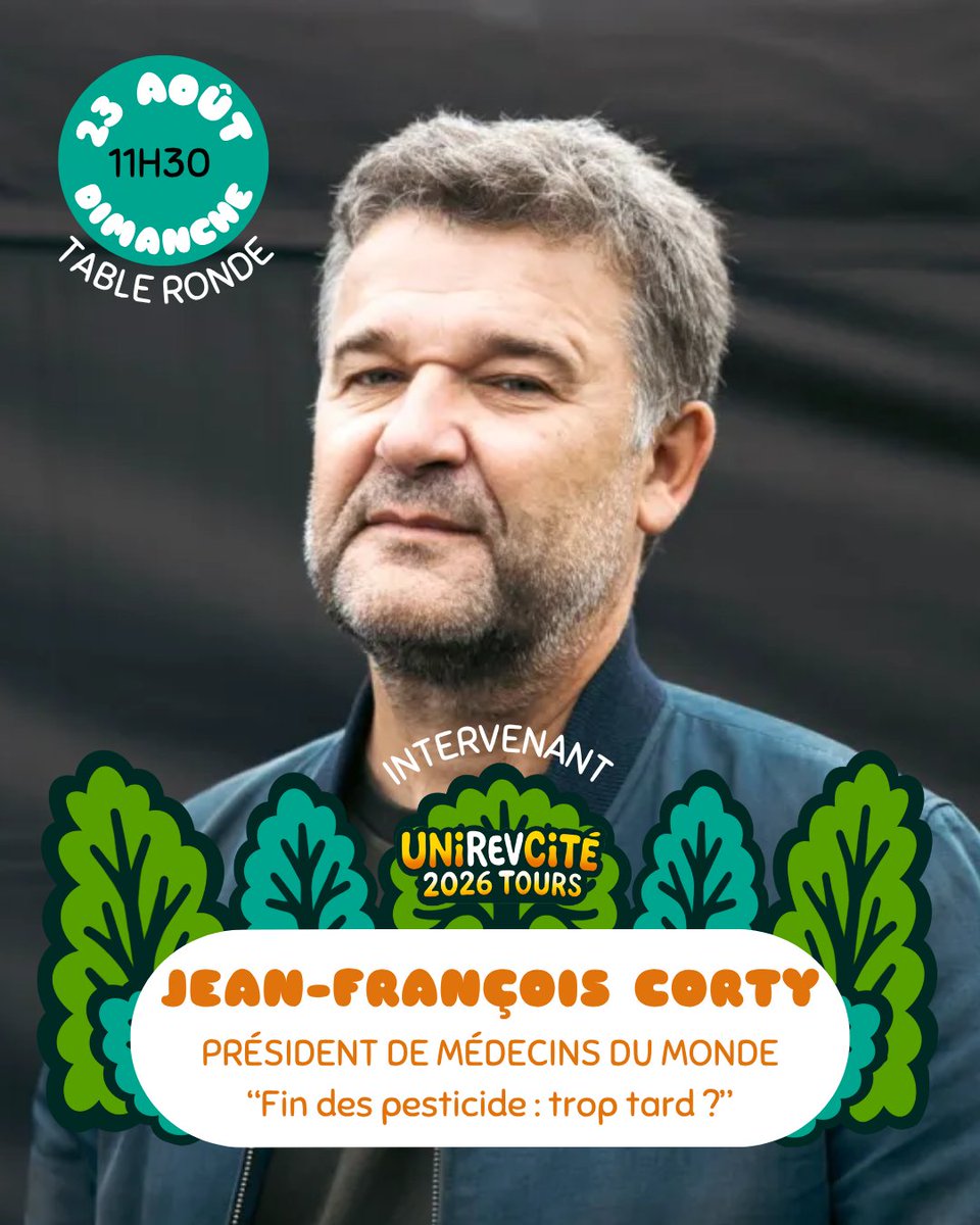 REVPourLeVivant's tweet photo. UniREVcité : Le RDV incontournable de l'écologie radicale.
21-23 août - Tours

Programmation complète et billets (places limitées) : https://t.co/PY6aeqyDgz

Parmi nos invité·es confirmé·es :
- @JfCorty 
@MdM_France 
- Lilith (Collectif des ouvrier·es agricoles empoisonné·es par les pesticides)

Restez connecté·es pour plus d'annonces.