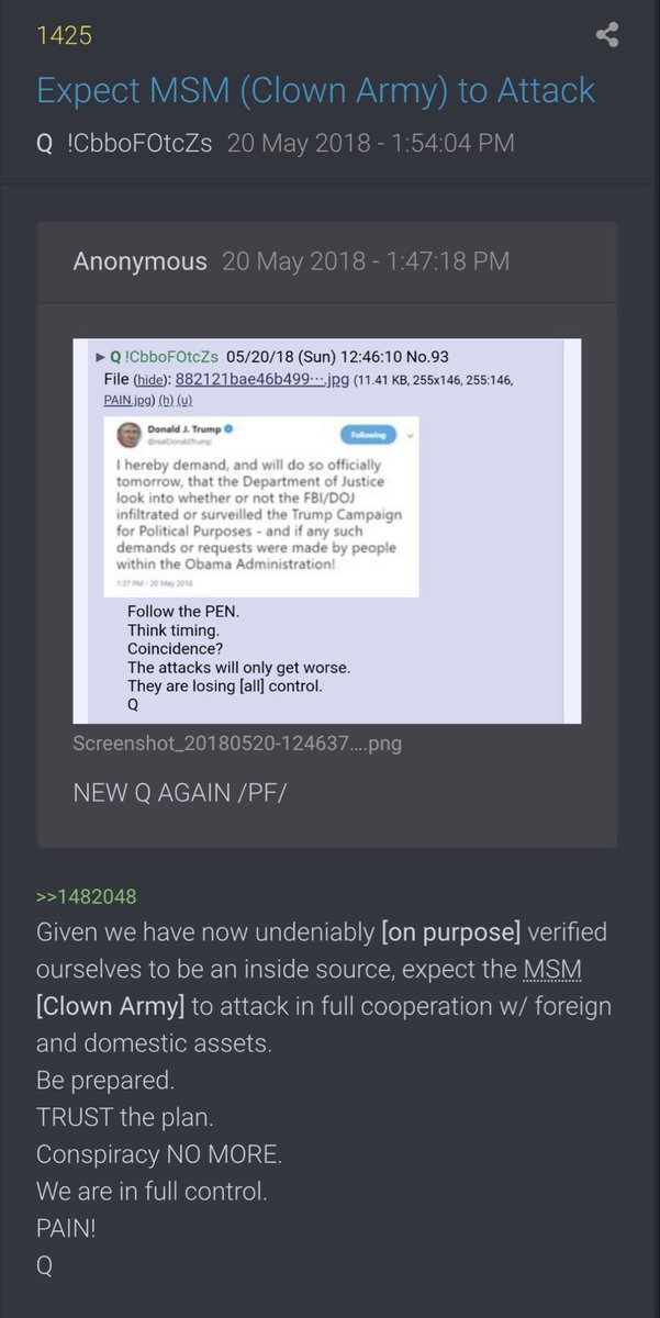 SirCensorLot's tweet photo. @WhiteHouse @c_baierl_s Q DROP 1425
TRUST THE PLAN! https://t.co/I73xd4JJPy