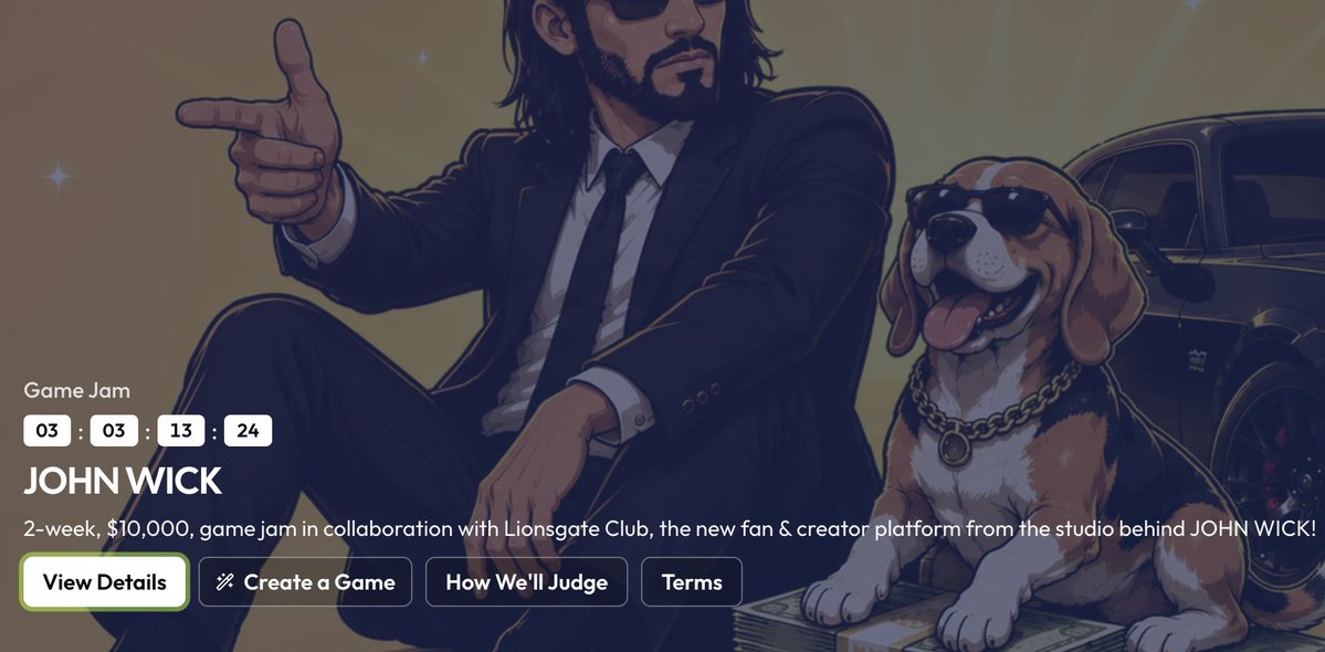 RemixGG_'s tweet photo. There's only 75 hours left to submit your John Wick games on Remix!

$10,000 in prizes are on the high table for participants 👀

Good luck. https://t.co/zsFa0ns9yw
