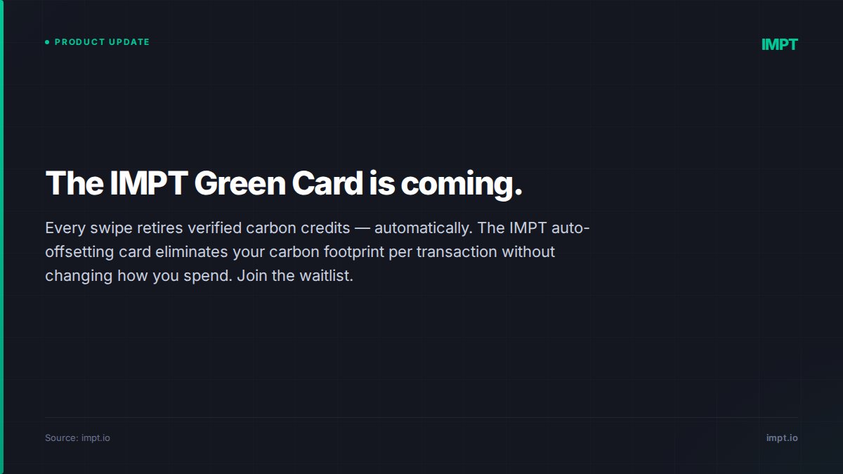 IMPT_token's tweet photo. The IMPT Green Card is coming.
https://t.co/slY9dRrUhh https://t.co/J9iabwAaB6
