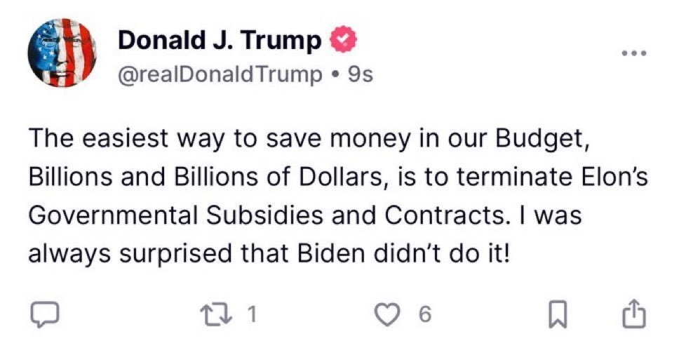 sagekumar50's tweet photo. @elonmusk This is what your doge boss Trump said about you Elon Musk https://t.co/KpTIA83mkr