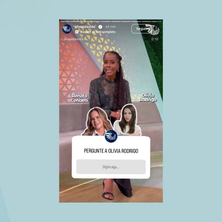 updateoliviabr's tweet photo. Olivia Rodrigo será entrevistada por Renata Ceribelli para o Fantástico e o @/showdavida abriu uma caixinha de perguntas no Instagram para que os fãs possam enviar suas mensagens e dúvidas. 🩷🇧🇷 https://t.co/2g2ILXEJFA
