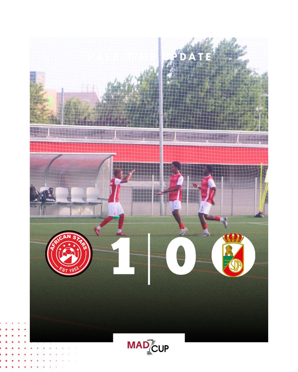 african_StarsFC's tweet photo. HALF TIME | African Stars FA 1οΈβ£-0οΈβ£ RSD AlcalΓ‘ β
This might not be the last dance for our MADCUP Campaign! Our young Stars are showing heart, discipline, and determination to secure the victory in their final group stage fixture. π³π¦πͺ
#AfricanStars #MADCup2026 #YouthAcademy https://t.co/ZgYCU0g653
