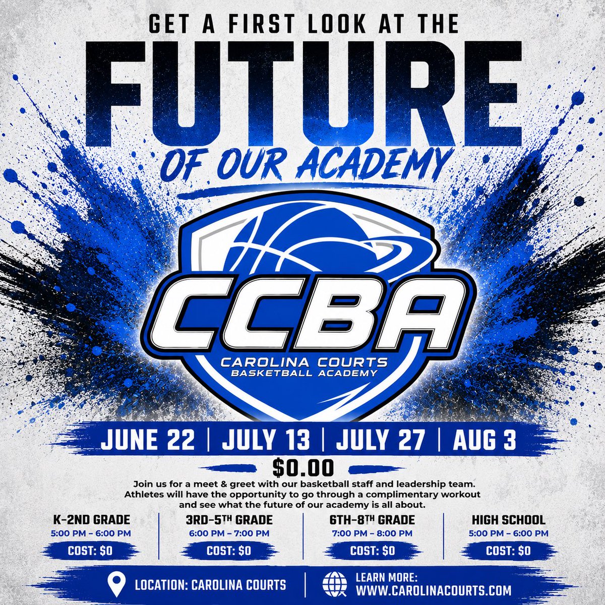 FOPBasketball's tweet photo. Carolina Courts Basketball Academy ๐ฅ
@CoachKhalilS @ajcook_1
Free Workouts.
#CCBA https://t.co/TTb4lHzKOE