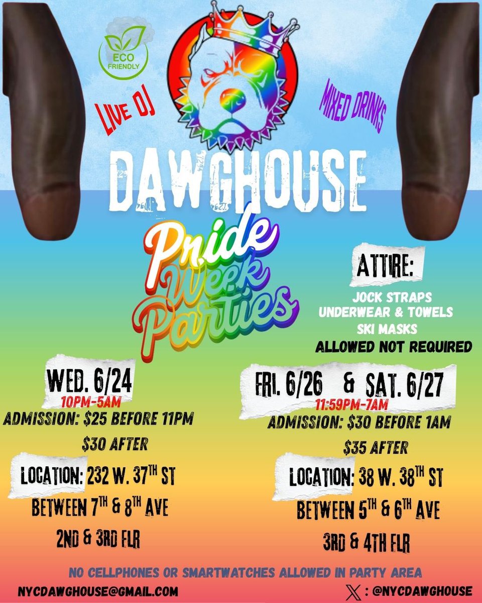DawgHouseNyc's tweet photo. Thanks to the 291 guys that pulled up Saturday night🙌🏾. We appreciate ya‼️
🚨And We got ya Covered 💦🍆🍑 3xs this week for Pride ‼️😈‼️
Wednesday ,Friday and Saturday 👅
✨Special Location Friday and Saturday ‼️
2 FLOORS all parties 😮‍💨 . 
Gonna be a crazy week👅 https://t.co/AlLDHX9igW