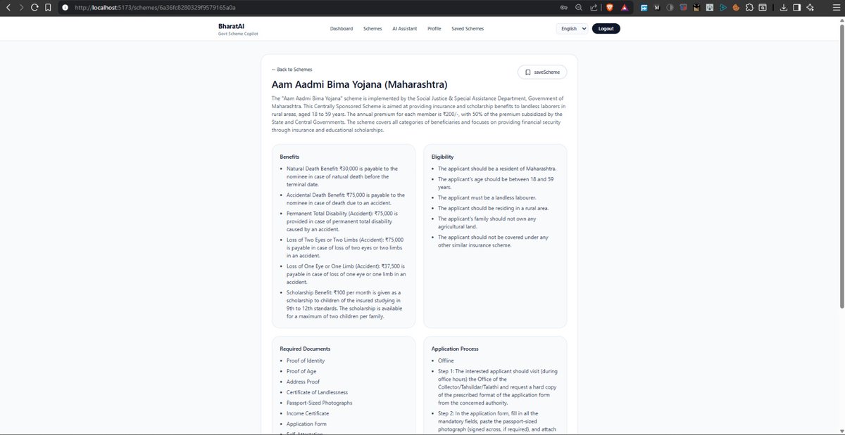 anuragc0des's tweet photo. Day 39/90 🚀
Solved LC 1189 using HashMap frequency counting.
Also completed BharatAI 🇮🇳 with my teammates—a full-stack AI-powered Digital Welfare Copilot featuring scheme recommendations, multilingual support, and an #AI assistant.
#100DaysOfCode #DSA #FullStackDevelopment https://t.co/7IoIgkfYoo