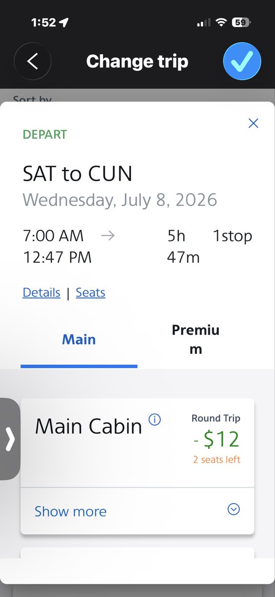 leaner3's tweet photo. Hey @AmericanAir why can’t i seem to change my  flight?!  It keeps showing available - apparently just not for me. EP line couldn’t even access it. #frustrated https://t.co/dIvbenUbWR