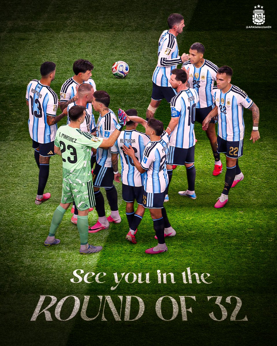 AFASeleccionEN's tweet photo. ARGENTINA MOVES ON IN THE WORLD CUP 🏆🇦🇷 https://t.co/uVJqj8G1fL