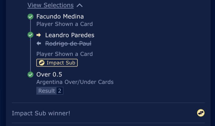 MELW888's tweet photo. BOOOOM! ✅🟨🟨
Paredes 90 + 2 card wins us the 20/1 DOUBLE!! 

Ref was absolutely shocking and we should’ve even had the 30/1 treble come in to!

Even when they try to rob us, we find a way! https://t.co/jl9CFnJB1x