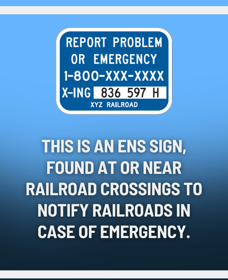 NC_By_Train's tweet photo. You probably pass it every day without noticing.

The blue Emergency Notification System (ENS) sign at railroad crossings provides information that can save lives in an emergency.

This week, learn how to find it and when to use it.

#ENSSignAwarenessDay #FindTheSign #BeRailSafe https://t.co/Jr8sAnwNVJ