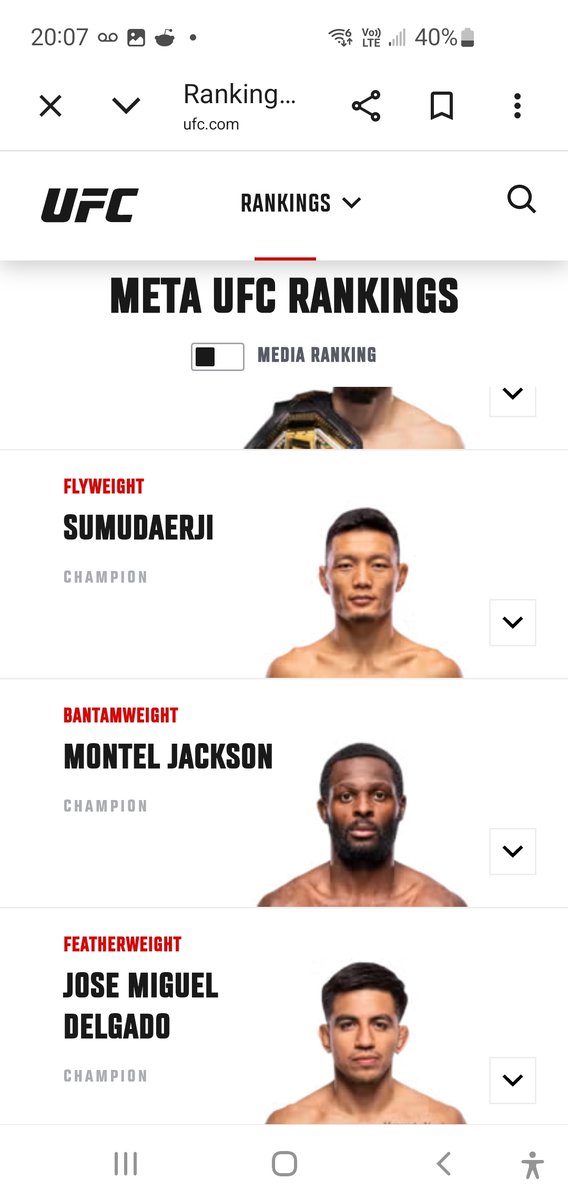 ufchammer's tweet photo. Nice new ufc rankings @danawhite @meta https://t.co/6xeoYMkDC9