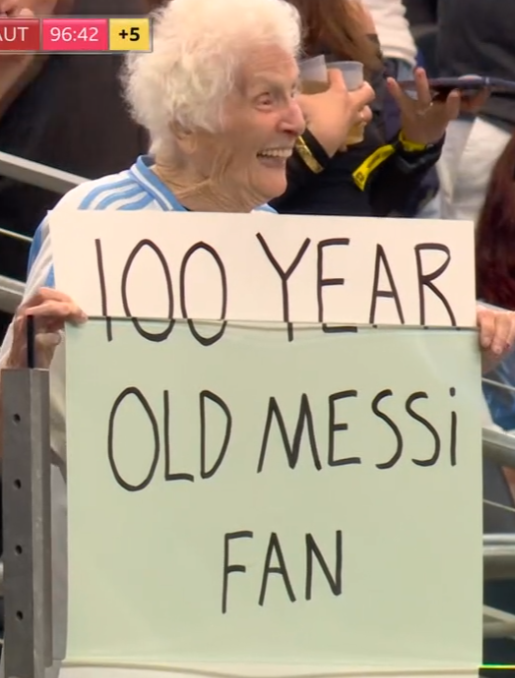 anywhereman's tweet photo. they got hitler's aunt in the stands for the Argentina game https://t.co/WgRLZAT7lm