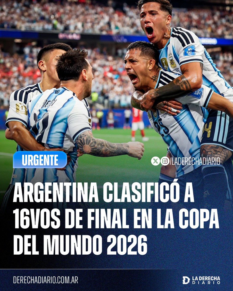 laderechadiario's tweet photo. 🇦🇷 | SE ILUSIONAN LOS ARGENTINOS: Con doblete de Messi, la Selección Argentina ganó su segundo partido del Mundial ante Austria y ya clasificó a los 16avos de final de la Copa del Mundo. https://t.co/co2AyBLs3s