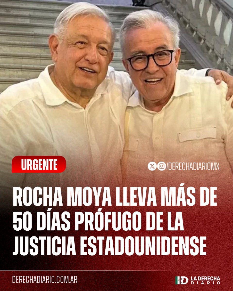 DerechaDiarioMX's tweet photo. 🚨🇲🇽🇺🇸 | #URGENTE SE LE ACABA EL TIEMPO: El narcogobernador de Sinaloa, Rubén Rocha Moya, cumple otra semana prófugo de la justicia estadounidense, acumulando 52 días sin aparecer públicamente desde que se le acusó de tener nexos con el narcoterrorismo. https://t.co/HpdvsEjZTR
