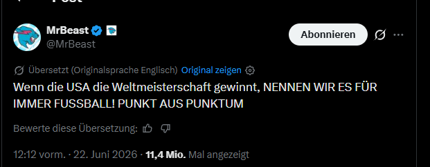 FerociousDread's tweet photo. Mr Beast ist der typische Ami, der denkt, dass sich alles um sie dreht, aber immerhin regelt die scheiß Übersetzung von Twitter es dieses mal https://t.co/heoNm4VXkf