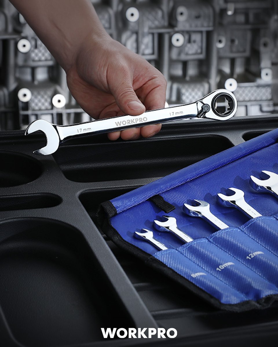 workpro_tools's tweet photo. The WORKPRO 7-Piece 3-in-1 Reversible 72T Ratchet Wrench Set combines:

✔ Open-End Wrench
✔ 6-Point Box End
✔ 12-Point Box End
✔ https://t.co/EqDFsetHL5
 
#workprotools #wrenching #toolsofthetrade #handtoolsonly #diytools https://t.co/iTlEixQxKf